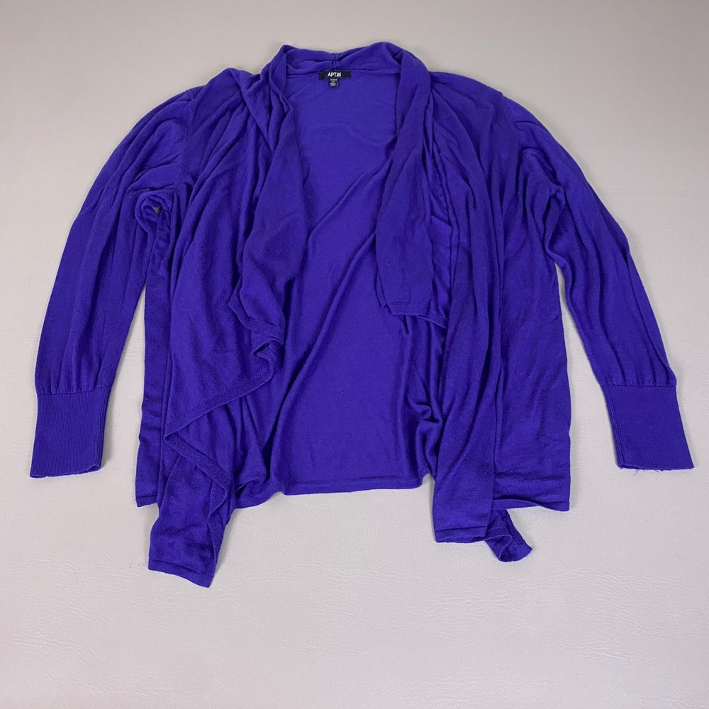 Apt 9 Cardigan Women's Size 3X Purple Open Drape Waterfall Sweater Long Sleeve